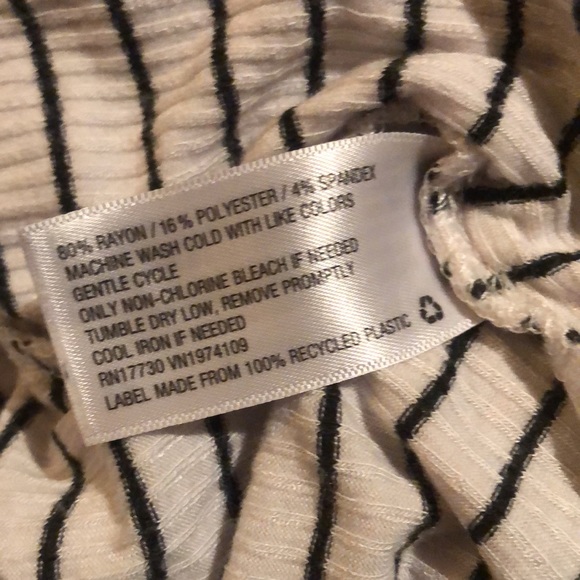 Striped faux wrap top tie waist medium jrs juniors cute top - Picture 4 of 6